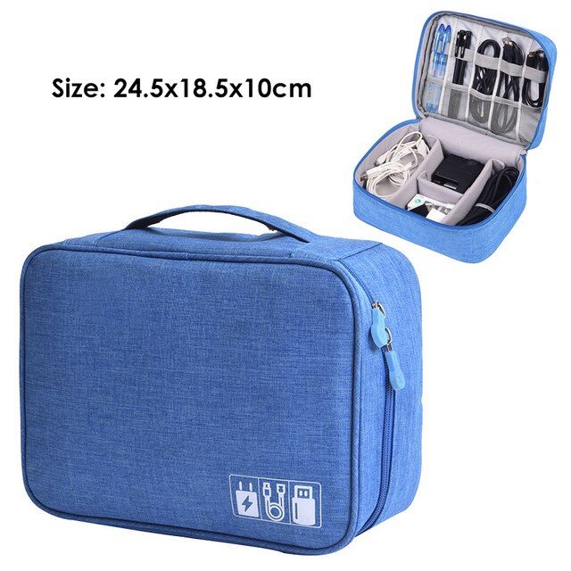Travel Digital Storage Bag Portable Electronic Accessories Cable Organizer Bag Power Charger Pouch Zipper Box Case USB Cable Bag