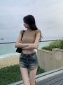 OUKABUYIPure Want Stretch Denim Shorts Women's Hot Pants for Hot Girls Summer New Outdoor High Waist Big Long Legs. 