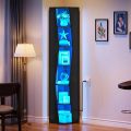Furnisha Craft 6 Tier Corner Shelf with LED Light Modern Display Shelves Free Standing Shelving Unit with Storage for Bedroom, Living Room, Home Office, 72/12. 