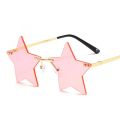 Vintage Unique Star Shape Mirror Rimless Sunglasses Women Fashion Clear Ocean Lens Eyewear Men Trending Sun Glasses Shades. 