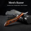 Men Professional Manual Shaver Straight Edge Stainless Steel Barber Razor Folding Shaving Shave Beard Cutter with Blade. 