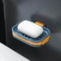 Soap Holder Suction Self Draining Soap Dish Holder, Bathroom Soap Holder, with Suction Cup, Soap Dish Suitable for Shower, Bathroom, Kitchen. 