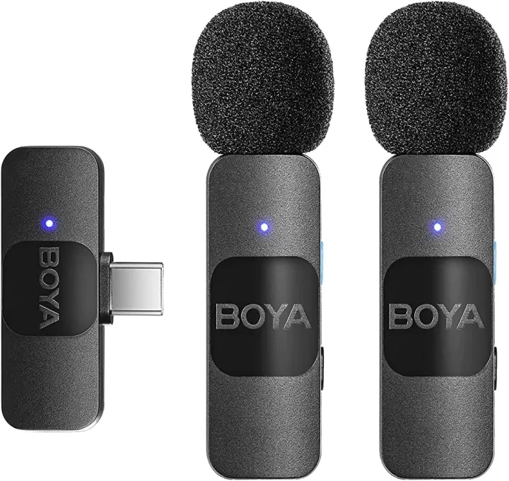 Boya BY-V20 USB-C ports Ultracompact 2.4GHz Wireless Microphone System ...