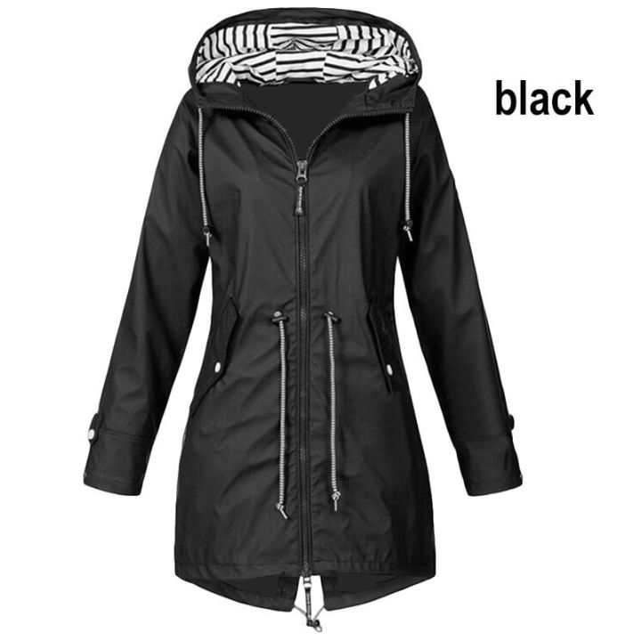 Women%20Waterproof%20Zipper%20Rain%20Jacket%20Solid%20Color%20Ladies%20Outdoor%20Mountaineering%20Lightweight%20Raincoats%20Plus%20Size%20S-%20-%20Image%202