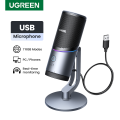 UGREEN USB Microphone with RGB Modes Professional Condenser Mic for PC Mac Gaming Karaoke Recording Streaming Podcasting.