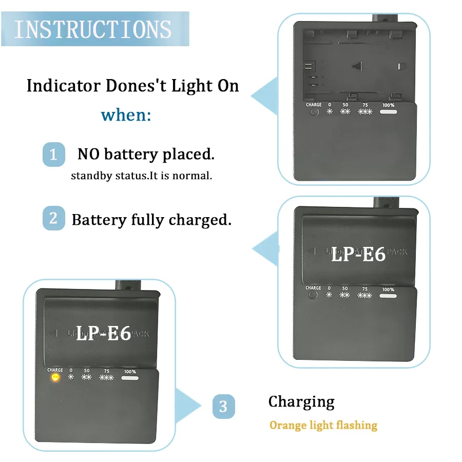 LC-E6 LP-E6NH Battery Charger For Canon EOS 5DS 70D 60D 7D 5D2