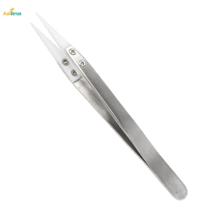 Ceramic Tweezer Handheld Anti-Static Non-Conductive Nipper for Eyebrows Beauty Soldering Tool