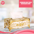Luxurious Rose Tissue Box Acrylic Holder Cover Luxurious Elegant Design Tissue Holders Paper Holder Napkin Holder for Home Toilet Bath (Gold). 