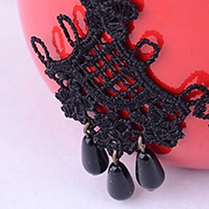 Retro%20Vintage%20Halloween%20Black%20Lace%20Tassel%20Statement%20Dangle%20Hook%20Earrings%20Jewelry%20-%20Image%206