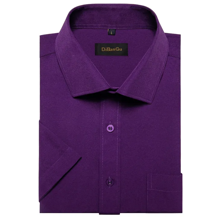 Burgundy%20Men%20Cotton%20Casual%20Short%20Sleeve%20Summer%20Shirt%20Solid%20Men%20Clothing%20Work%20Social%20Business%20Loose%20Blouse%20Tops%20-%20Image%207