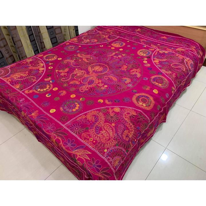 Handmade Cotton Nakshi Kantha in Multi-Color - Artisan Craftsmanship for Winter Warmth
