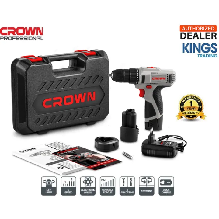 CROWN%2012V%20Cordless%20Drill%20and%20screwdriver%2012V%20(Lithium-ion,%201.5Ah),%20Model:%20CT21053%20-%20Kings%20Trading%20-%20Image%202