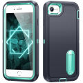 3 In 1 Full Cover Shockproof Phone Case With Stand For iPhone 8 / 7 / 6 / 6s / SE2 / SE3 / iPhone SE 2022 / 2020 Thick Hard Phone Casing Contrasting Colors Fashion Phone Cover Shell.