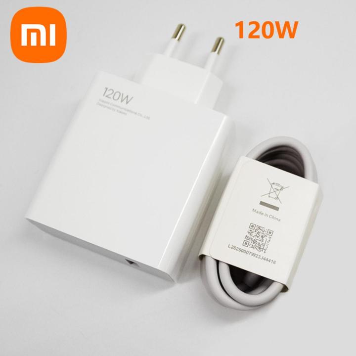 Fast Charger For Xiaomi Mi 120W Hyper Charge Phone Adapter with Type C Cable Combo For Laptops Tablets and Mobile Charger Adapter and USB to Super Fast 6A Type C Cable Compatible with Redmi Note 12 Series Mi 11 Hyper Charge Mi 11T Mi 12 Pro