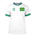 Brazil Jersey Men's T-shirt Brazilian Flag Selection Football Team Shirt O-Neck Oversized Cotton Short Sleeve Men's Clothing Top. 
