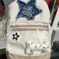 Y2K Fashion Casual Shoulder Bag Star Backpack Student Schoolbag Large Capacity Travel Backpack Computer Bag. 