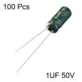 1uF/50V Radial Electrolytic Capacitor (100pcs). 