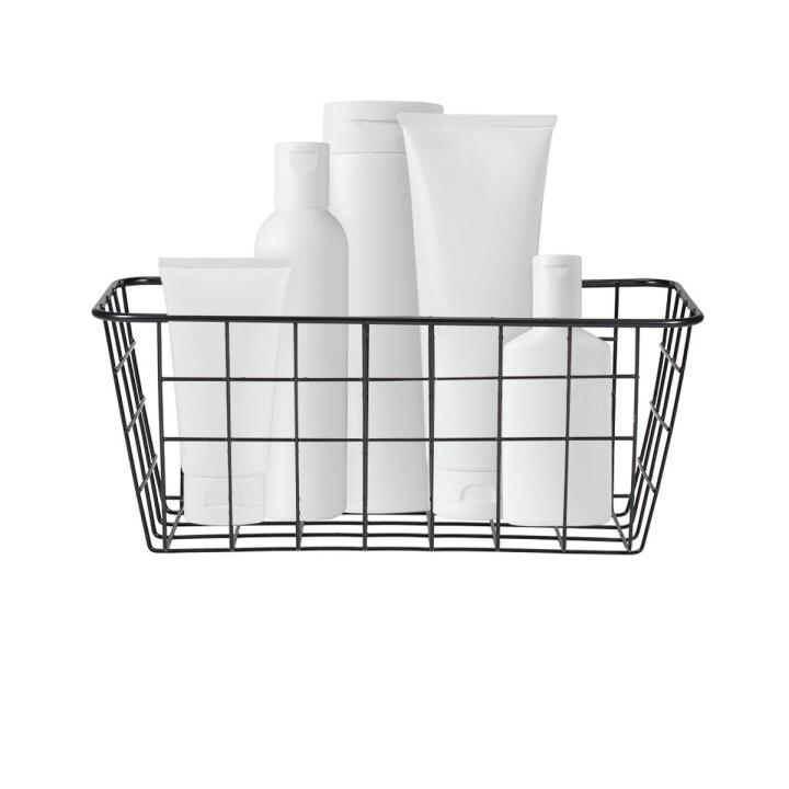 Migeet Iron Storage Basket Wall Mounted Storage Organizer Wire Hanging Basket Bathroom Shelf for Bedroom Bathroom Laundry Room