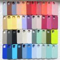 Original Official Logo Silicone Phone Cases for iPhone 11 12 13 14 15 Pro Max Skin for Apple iPhone 13 14 11 Pro Full Cover case. 
