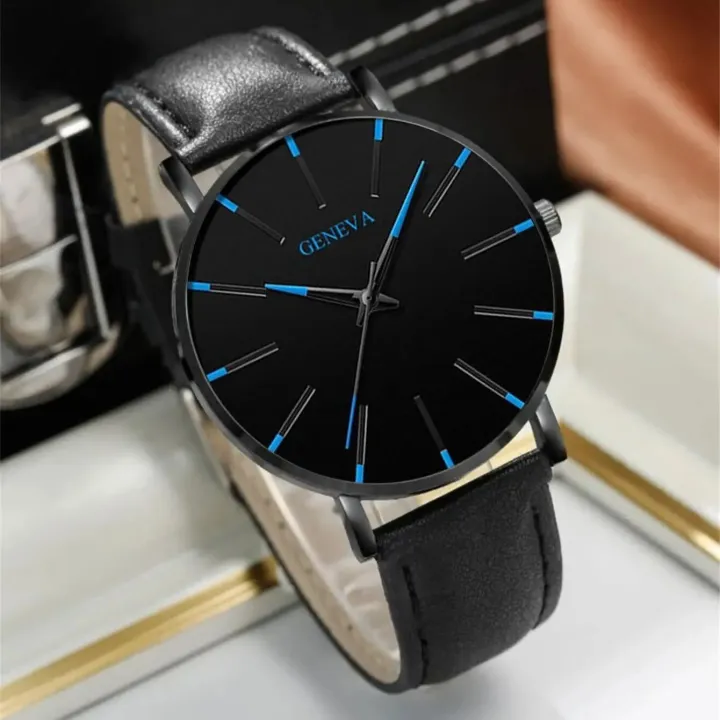 5pc%20Black%20Classic%20Quartz%20Watch%20Men%20Dial%20Watch%20Fashion%20Round%20Quartz%20Simple%20Casual%20Watch%20For%20Sports%20Leather%20Bracelet%20-%20Image%202