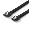 2 Pcs 50CM SATA 3.0 III SATA3 7Pin Data Cable 6Gb/S SSD Cables HDD Hard Disk Data Cord with Nylon Sleeved Premium Version (Black & Red).