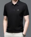 Summer New Men's Halter Hollow Short Sleeve Polo Shirt Ice Silk Breathable Business Fashion T-shirt Men's Brand Clothing. 