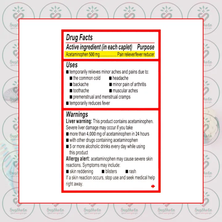 Tylenol Extra Strength Acetaminophen – 500 mg – 24 Caplets – for Pain ...