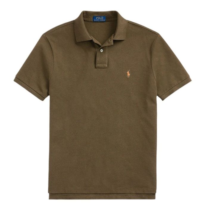 RL%20Men'S%20Custom%20Slim%20Fit%20Small%20Pony%20Embroidered%20Polo%20Shirt-%20Olive%20-%20Image%204