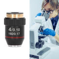 【Fashion】Achromatic Microscope Objective, 20.2mm Thread Corrosion Resistant 4X Magnification Clearer with Storage Box for Biological Microscopes. 