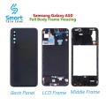 Full Body Housing Set for Samsung Galaxy A50 Includes Front LCD Frame, Middle Bezel, and Back Panel. 