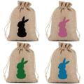 1pc Gift Bag Handmade Linen Linen Bag Drawstring Bag for Easter Party Easter Celebration Kids Adults Holiday Easter Egg Hunt.