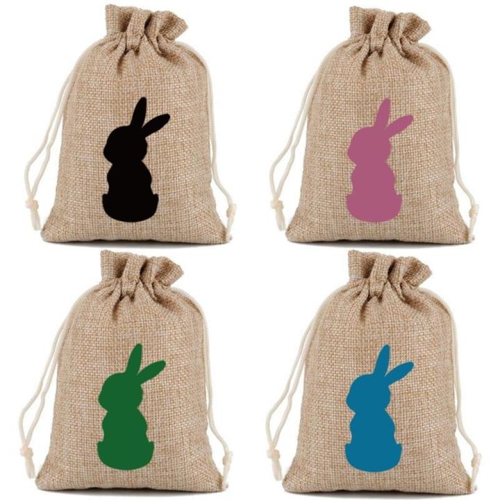 1pc Gift Bag Handmade Linen Linen Bag Drawstring Bag for Easter Party Easter Celebration Kids Adults Holiday Easter Egg Hunt