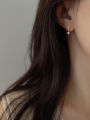 Small earrings in luminous S925 silver plated 14K gold small earrings clean simple light luxury sterling silver earrings for women. 