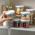 250-700ml Large Sealed Ring Bottle Kitchen Storage Box Transparent Food Canister Keep Fresh New Clear Container Cereal Dispenser. 