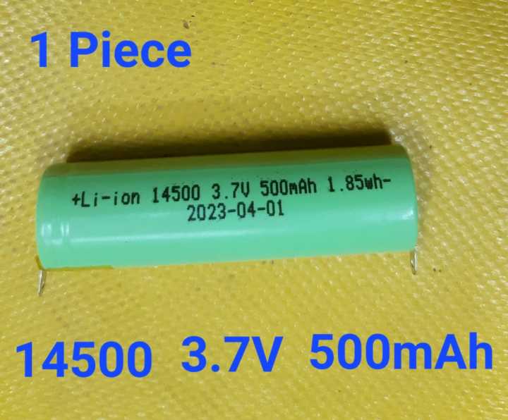Li-ion 14500(AA) 3.7V 500mAh 1.8Wh Lithium-ion Rechargeable Battery with Soldering Tags/Tabs - 1 Piece
