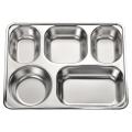 Stainless Steel Divided Dinner Plate Sets 5 Compartments Plate. 