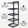 5 Layer Metal Corner Kitchen Rack | Heavy Duty Multi Tier Storage Shelf for Pots & Pans | Space Saving Organizer.