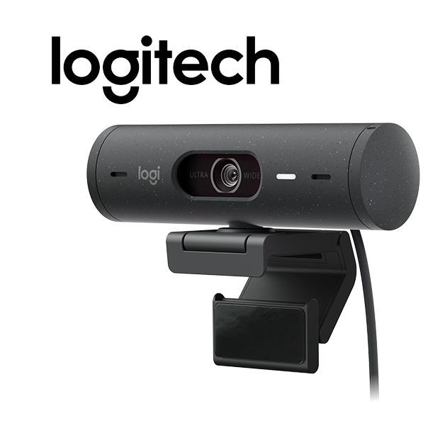 Logitech Brio 500 Full HD Webcam with Auto Light Correction,Show Mode, Dual Noise Reduction Mics, Webcam Privacy Cover, Works with Microsoft Teams, Google Meet, Zoom, USB-C Cable - Graphite