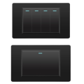 Tempered Glass Mechanical Button Electrical Wall Switch 4 Gang 2 Way 118mmx72mm Black Panel Light Switch 4gang 2way. 