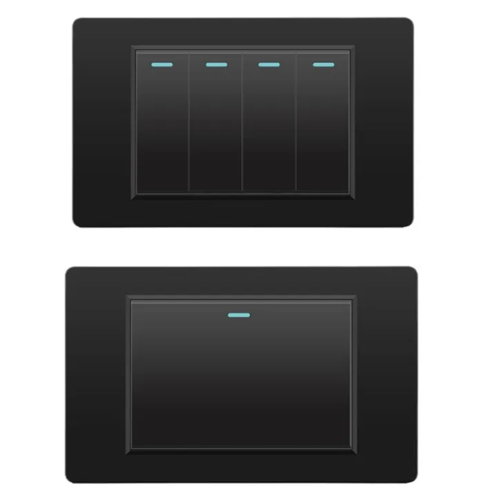 Tempered%20Glass%20Mechanical%20Button%20Electrical%20Wall%20Switch%204%20Gang%202%20Way%20118mmx72mm%20Black%20Panel%20Light%20Switch%204gang%202way%20-%20Image%204
