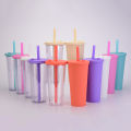700ml 710ml 24oz double wall reusable plastic bubble tea tumber cup milk tea tumbler cup boba tumbler cup with big straw. 
