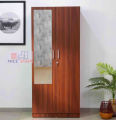 Acacia Moonlight 2-Door Wardrobe with Reflect mirror, Partex MDF Laminated Board Secure big size 2 part Almirah with clothes storage shelf and cloths Hanger shelve, Nice shop 2 Doors Almirah72/30.