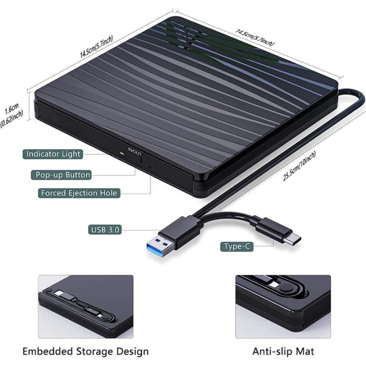 External%20CD/DVD%20Drive%20for%20Laptop,%20USB%203.0%20&%20Type-C%20Portable%20CD%20DVD%20+/-RW%20Burner%20Optical%20Drive%20Reader%20Writer%20DVD%20Player%20Easy%20Install%20Easy%20to%20Use%20-%20Image%203