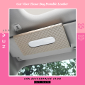 Car Visor Tissue Bag Portable Leather Tissue Box.