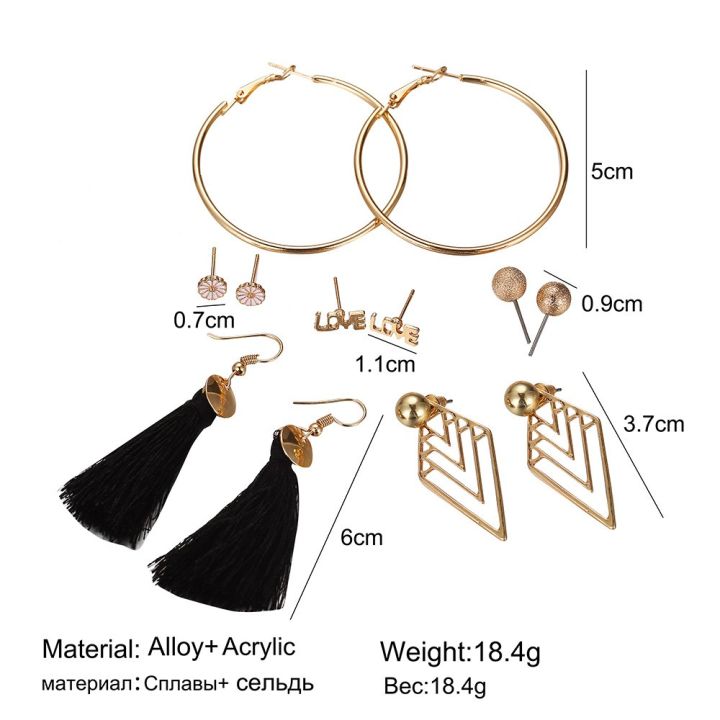 6%20Pairs%20Plated%20Ball%20Hoop%20Cutout%20Black%20Tassel%20Love%20Earring%20Jewelry%20Set%20for%20women's%20fashion%20-%20Kaner%20Dul%20-%20Image%203