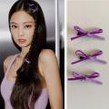 2024 Jennie Same Purple Bow Hair Clip Ballet Style Ribbon Tie Hair Band Accessory Headdress for Women 김제니 Jennie Kim. 