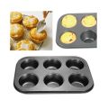 6 Holes Stainles Steel Non-stick Muffin Cake Baking Oven Pan Cookie Tray Cup Cake Mold high quality.