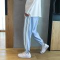 Casual Pants Reflective Stripes Loose All-match Adjustable Elastic Waist Korean Style Chic Fashion Autumn Male Ankle-length. 