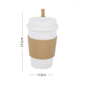 Reusable Coffee Cups With Lids Wheat Straw Portable Coffee Cup Dishwasher Safe Eco Friendly Coffee Mug Coffee Tea Espresso Cups. 