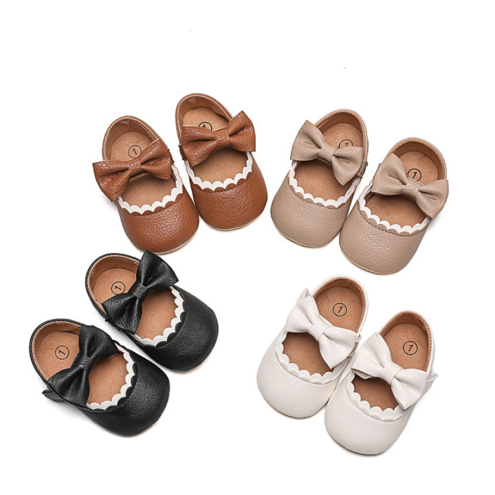 2022 New 0-1 Year Old Baby Shoes Fashion Bow Baby Girl Princess Shoes Rubber Sole